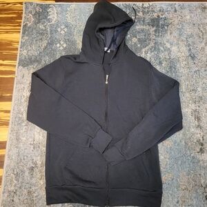 Men's Classic Black Zip-Up Hoodie Size XXL